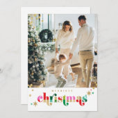 Gold Sparkle Christmas Family Card シーズンカード (正面/裏面)