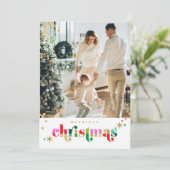 Gold Sparkle Christmas Family Card シーズンカード (スタンド正面)