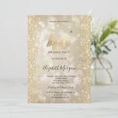 Gold Sparkle Diamonds Bokeh 40th Birthday   招待状 (スタンド正面)