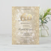Gold Sparkle Diamonds Bokeh 60th Birthday 招待状 (スタンド正面)