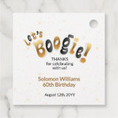 Gold Sparkle Let's Boogie 60th Birthday フェイバータグ (裏面)