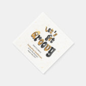Gold Sparkle Retro Let's Get Groovy 60th Birthday スタンダードカクテルナプキン (角)