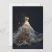 Gold Sparkle Sweet 16 Dress Quinceanera 招待状 (裏面)