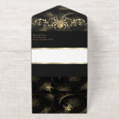 Gold Spiders Halloween Party  オールインワン招待状 (外側)