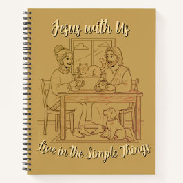 Gold Spiral Notebook, Jesus with Us Prayer Journal ノートブック