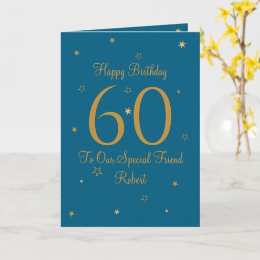 Gold Star 60th Birthday Card カード (黄色い花)