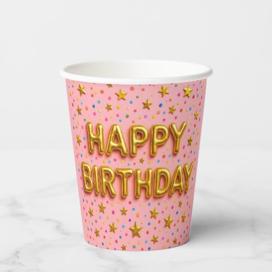 Gold Star Birthday Cup. 紙コップ (裏面)