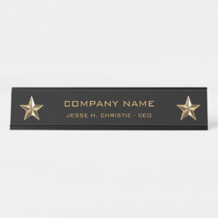 Gold Star Companyの会社の管理職 デスクネームプレート