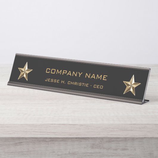 Gold Star Companyの会社の管理職 デスクネームプレート (正面)