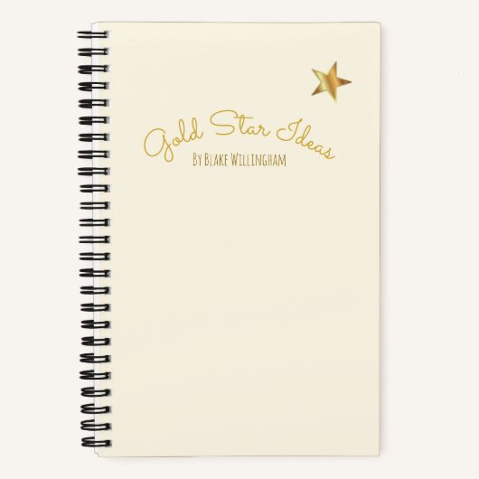 Gold Star Ideas Personalized Sketchbook ノートブック (正面)