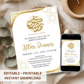 Gold Star Islamic Wave Iftar Dinner Invitation 招待状