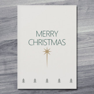 Gold Star Minimalist Christmas Card シーズンカード