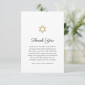 Gold Star of David Funeral Religious サンキューカード (スタンド正面)