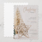 Gold Star Topper Christmas Party Invitation 招待状 (正面/裏面)