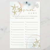 Gold Starfish Apron Memory Bridal Shower Game チラシ (正面)