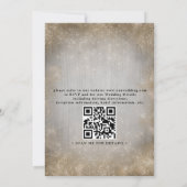 Gold Starfish Tropical Beach Chic QR Code Wedding 招待状 (裏面)