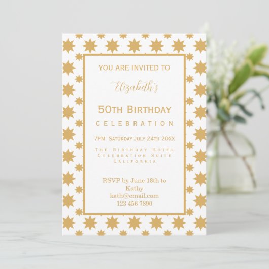 Gold Stars 50th Birthday 招待状 (スタンド正面)
