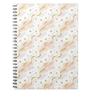 Gold Stars & Blush Watercolor Elegant Notebook ノートブック