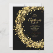 Gold Stars Circles Christmas Holiday Invitations 招待状 (正面)