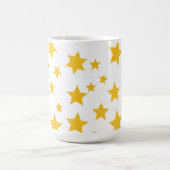 gold stars on white background コーヒーマグカップ (中央)