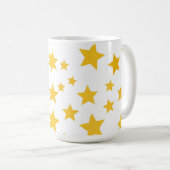 gold stars on white background コーヒーマグカップ (正面右)