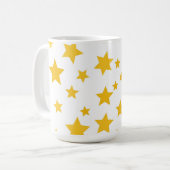 gold stars on white background コーヒーマグカップ (正面左)
