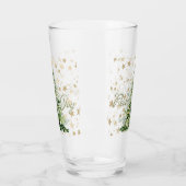 Gold Stars Peace And Joy Green Christmas Tree タンブラーグラス (左)