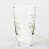 Gold Stars Peace And Joy Green Christmas Tree タンブラーグラス (右)