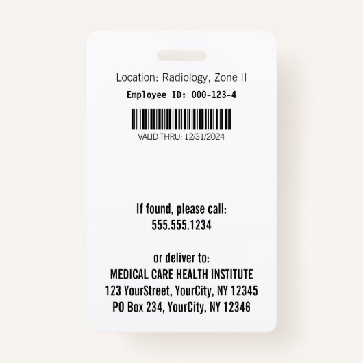 Gold Stethoscope ECG Wave EKG Line | Photo ID バッジ (裏面)