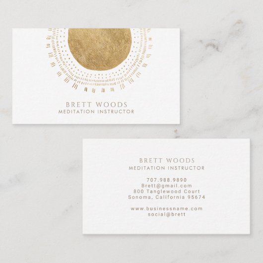 Gold Sun Meditation Instructor 名刺 (正面/裏面)