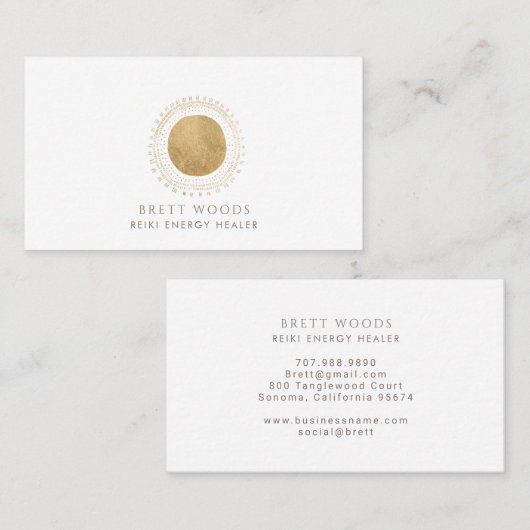 Gold Sun Reiki Energy Healer 名刺 (正面/裏面)