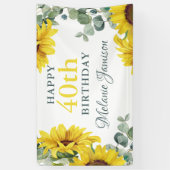 Gold Sunflower 40th Birthday Party Banner 横断幕 (縦)