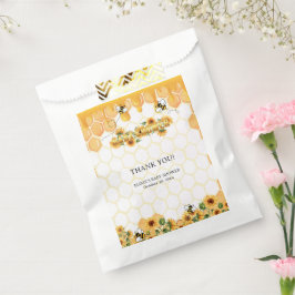 Gold Sunflower Honeycomb Honeybee Baby Shower フェイバーバッグ