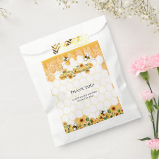 Gold Sunflower Honeycomb Honeybee Baby Shower フェイバーバッグ