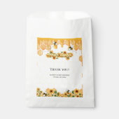 Gold Sunflower Honeycomb Honeybee Baby Shower フェイバーバッグ (正面)