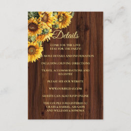 Gold Sunflowers floral Enclosure Card Details エンクロージャーカード
