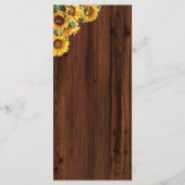 Gold Sunflowers rustic floral  Menu メニュー (裏面)