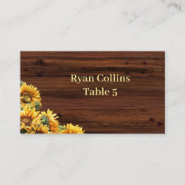 Gold Sunflowers rustic Place Cards プレイスカード