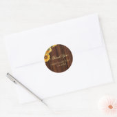 Gold Sunflowers Wedding Stickers ラウンドシール (封筒)