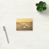 Gold sunrise personalizable mountains monogram ポストイット (オフィス)