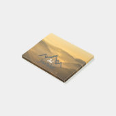 Gold sunrise personalizable mountains monogram ポストイット (アングル)