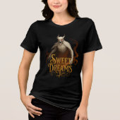 Gold “Sweet Dreams” Demon Horror Artwork トライブレンドTシャツ (正面)