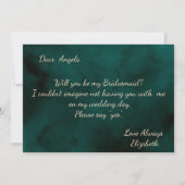 Gold Swirls Emerald Green Bridesmaid Card 招待状 (裏面)