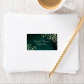 Gold Swirls Emerald Green Wedding ラベル (インサイチュ)