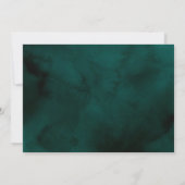 Gold Swirls Emerald Green Wedding RSVP Card 招待状 (裏面)