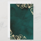 Gold Swirls Emerald Green Wine Glass Wedding (裏面)