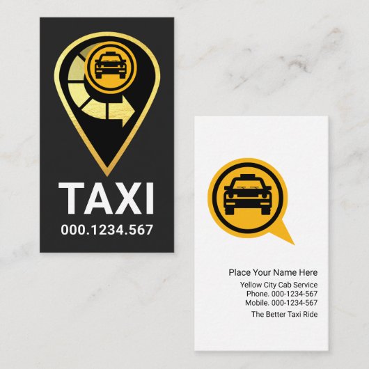 Gold Taxi Location Icon 名刺 (正面/裏面)