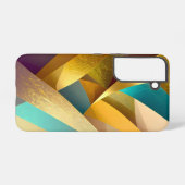 Gold Teal Abstract Art Samsung Galaxyケース (裏面横)