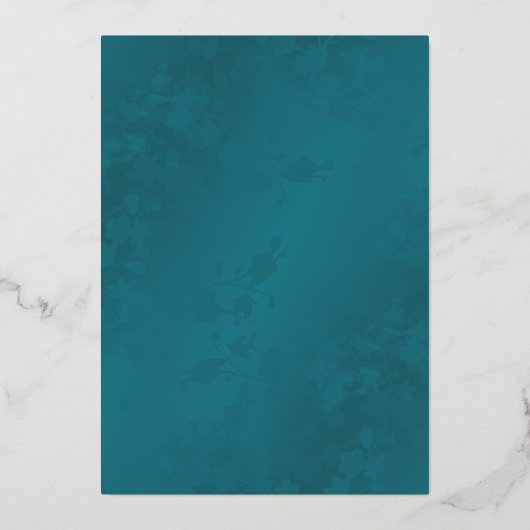 Gold Teal Floral Wedding 箔招待状 (裏面)