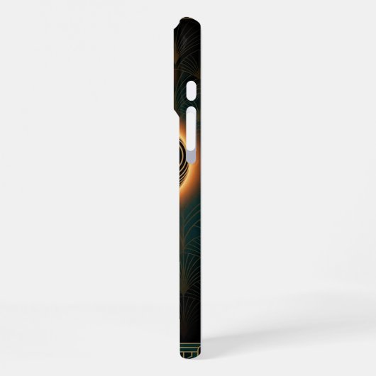 Gold Teal iPhone 16 Pro Max Case | Mystical Snake iPhoneケース (左側面)